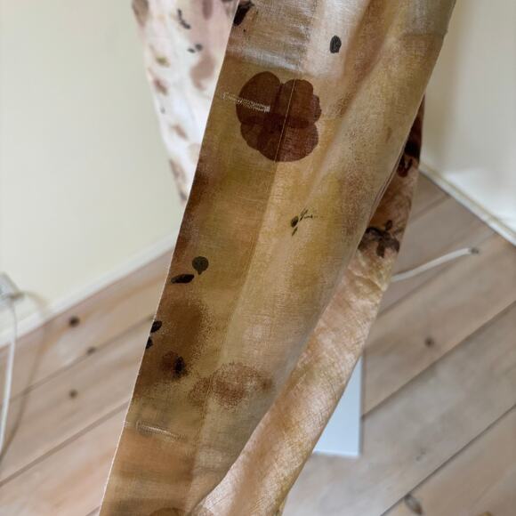 Casaluna NWOT Linen Blend Brown Floral Shower Curtain - Picture 5 of 7